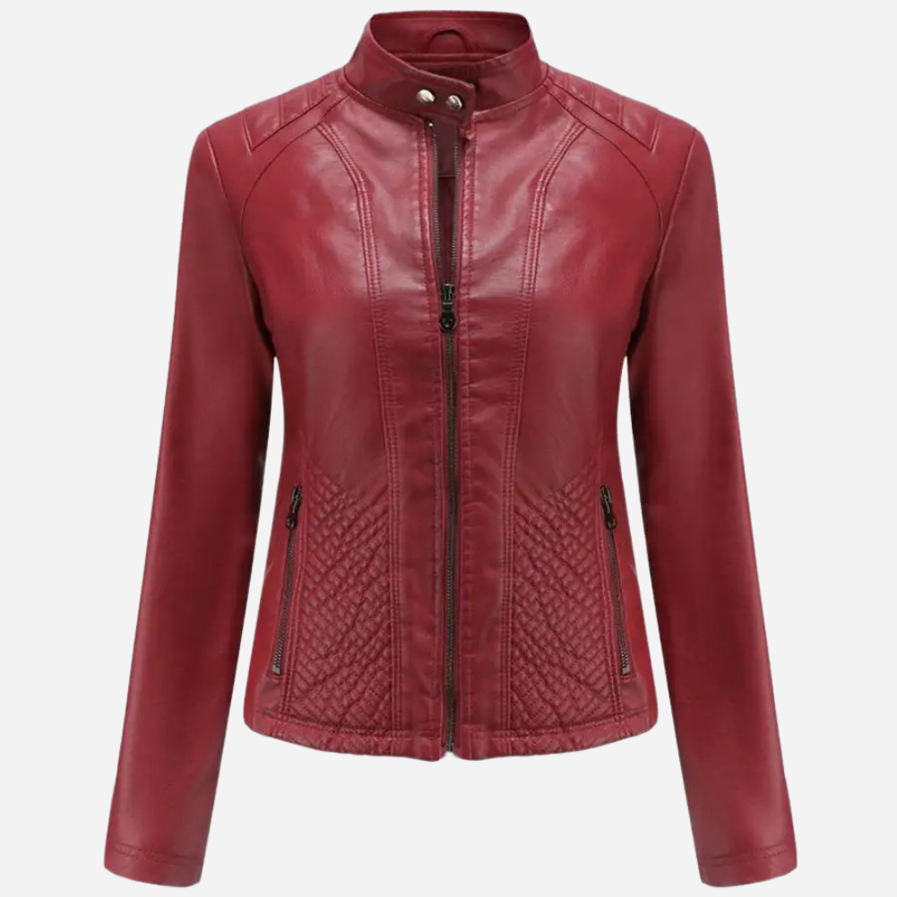 Susannah | Stand-Collar Zip Jacket With Quilted Panels