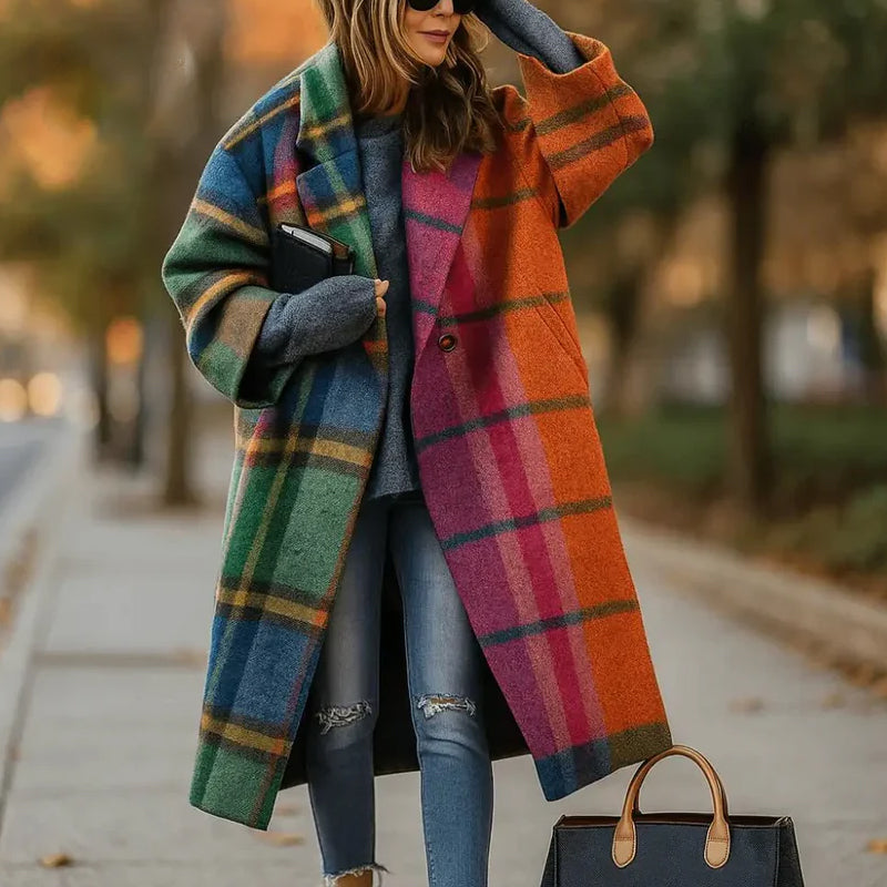 Marisol | Long Single-Breasted Coat With Notched Collar
