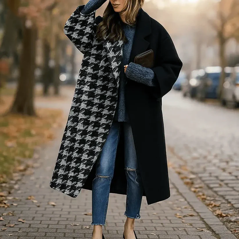 Marisol | Long Single-Breasted Coat With Notched Collar
