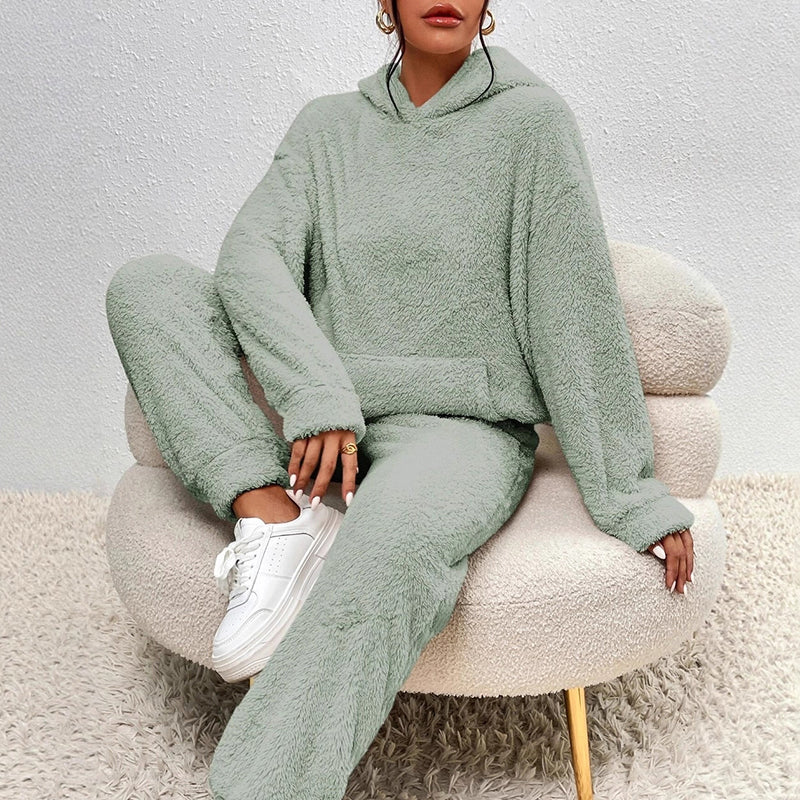 Bridgette | Plush Hoodie And Relaxed Pants Set