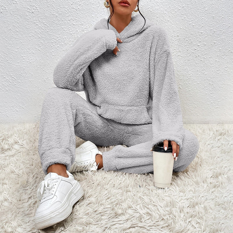 Bridgette | Plush Hoodie And Relaxed Pants Set