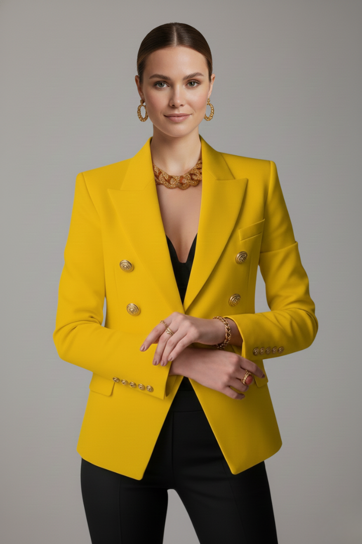 Callie | Double-Breasted Blazer With Gold-Tone Buttons