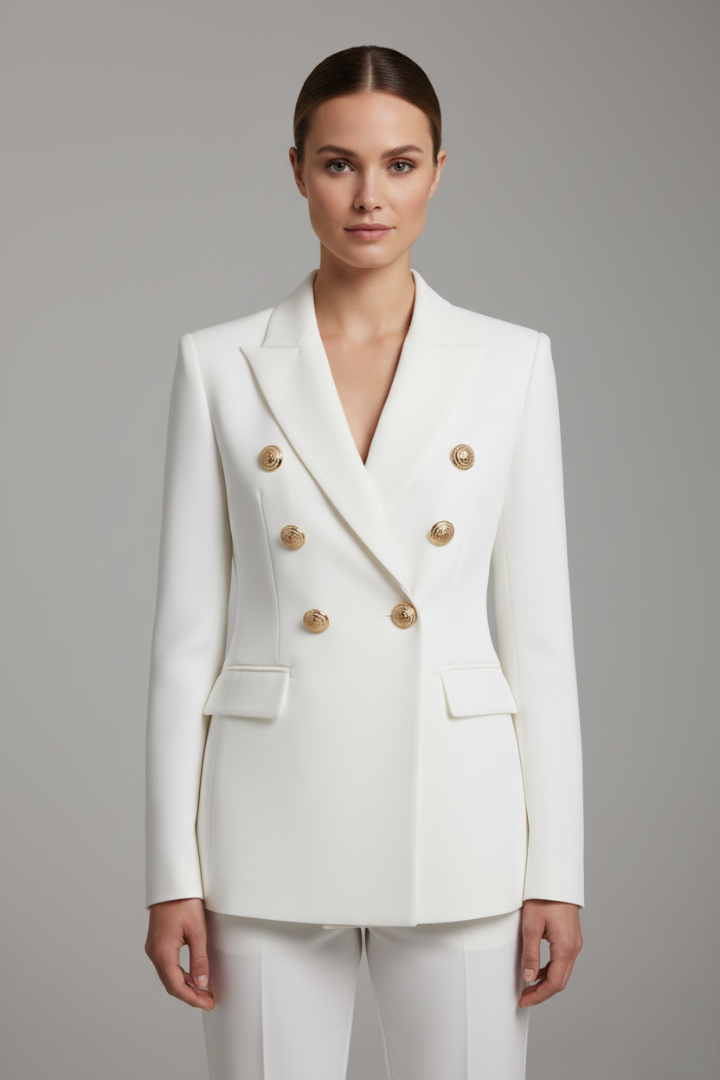 Callie | Double-Breasted Blazer With Gold-Tone Buttons