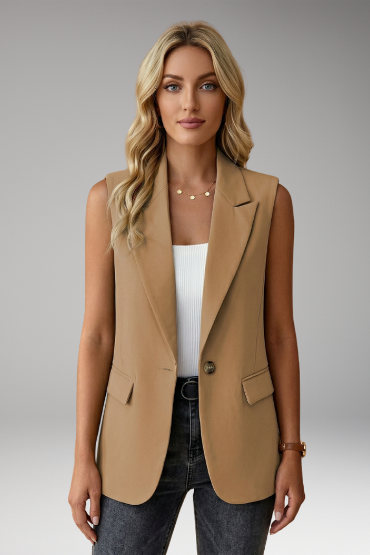 Mira | Sleeveless Blazer Vest With Notch Collar