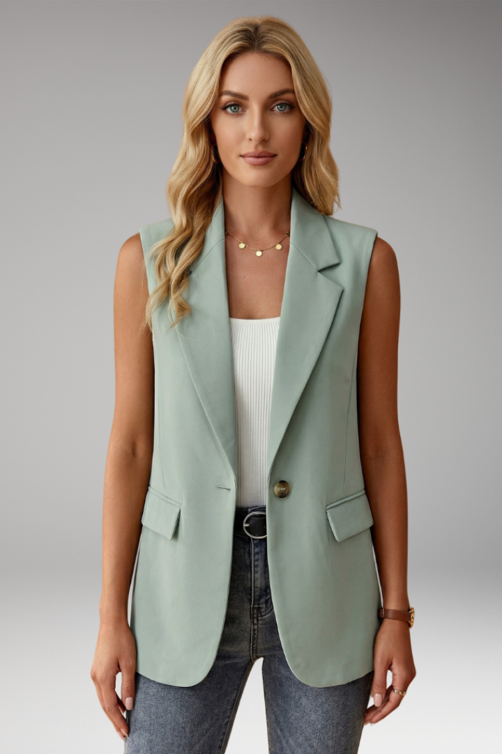 Mira | Sleeveless Blazer Vest With Notch Collar