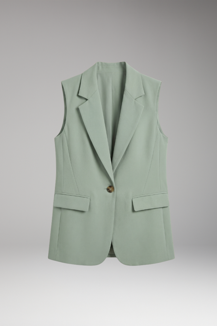 Mira | Sleeveless Blazer Vest With Notch Collar