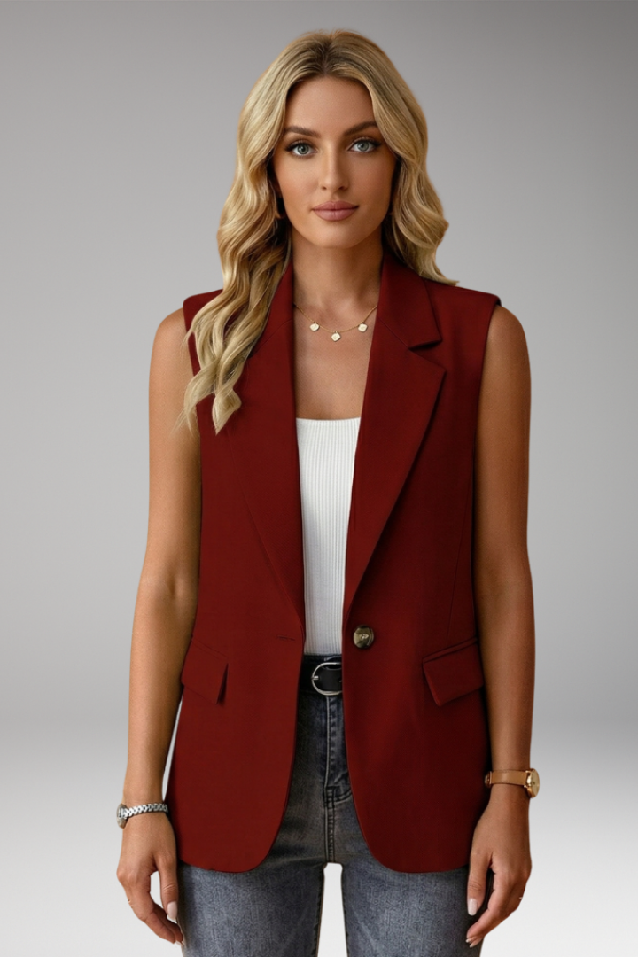 Mira | Sleeveless Blazer Vest With Notch Collar