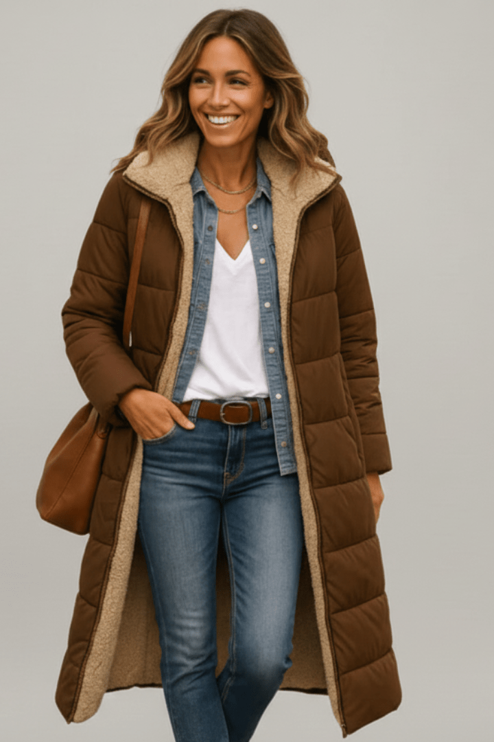 Gloria | Hooded Longline Puffer Coat