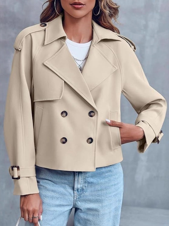 Lydia | Cropped Double-Breasted Trench Coat
