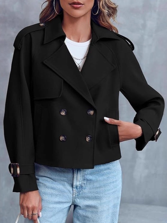 Lydia | Cropped Double-Breasted Trench Coat