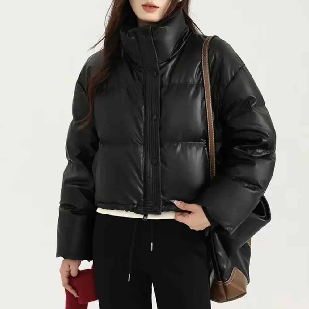 Louisa | Cropped Puffer Jacket With Stand Collar
