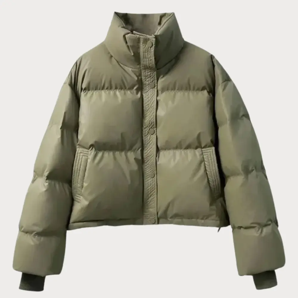 Louisa | Cropped Puffer Jacket With Stand Collar