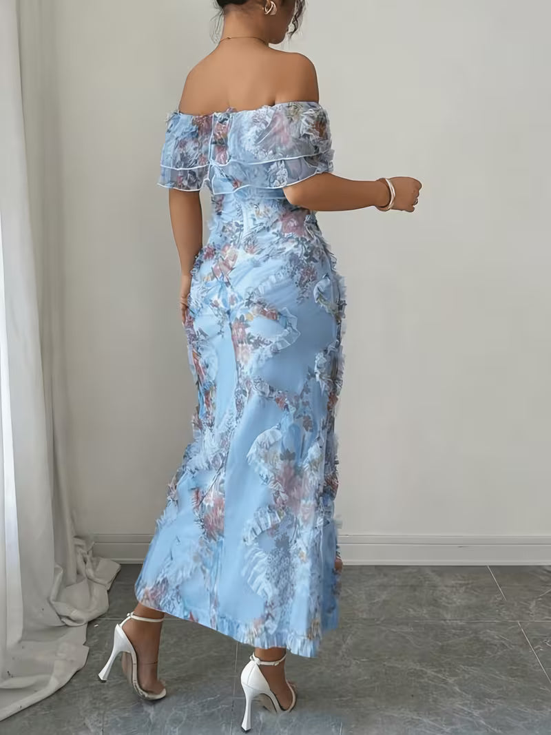 Miriam | Embroidered Off-Shoulder Maxi Dress