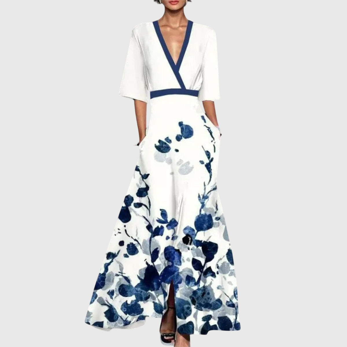 Yvonne | Floral Maxi Dress With Wrap V-Neck