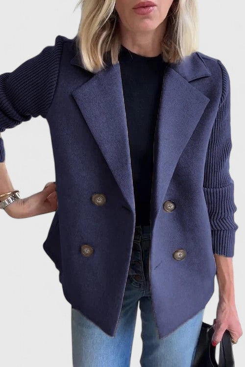 Lilian | Double-Breasted Blazer With Contrast Sleeves