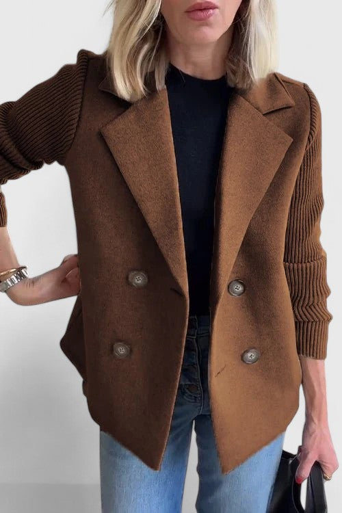 Lilian | Double-Breasted Blazer With Contrast Sleeves
