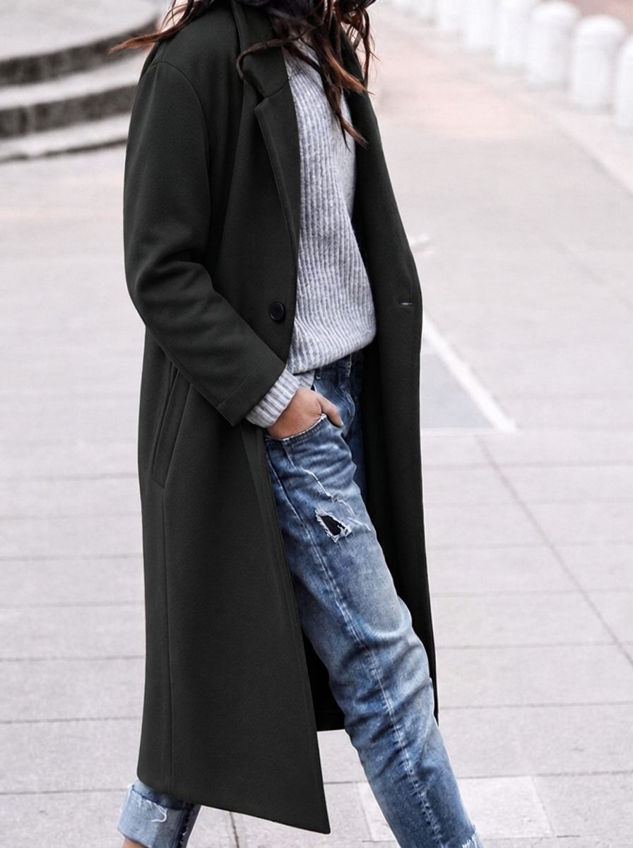 Sheffield — Oversized Button-Up Winter Coat with Lapel