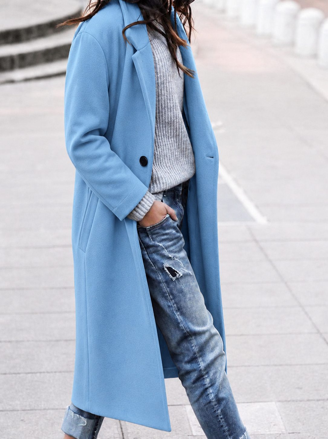 Sheffield — Oversized Button-Up Winter Coat with Lapel
