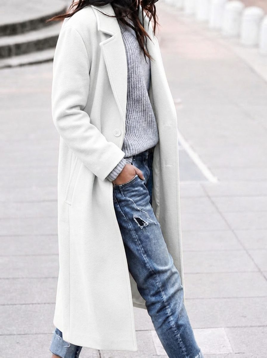 Sheffield — Oversized Button-Up Winter Coat with Lapel