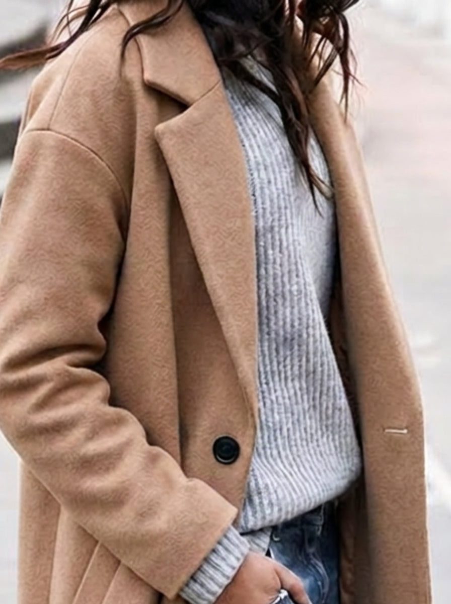 Sheffield — Oversized Button-Up Winter Coat with Lapel