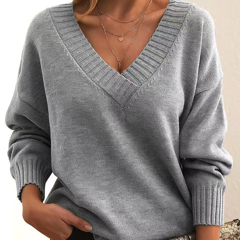 Juliana | Relaxed V-Neck Sweater With Drop Shoulders