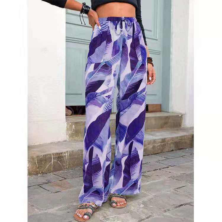 Magnolia | Leaf Print Wide-Leg Pants
