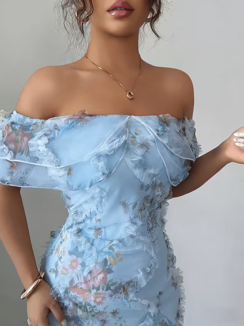 Miriam | Embroidered Off-Shoulder Maxi Dress