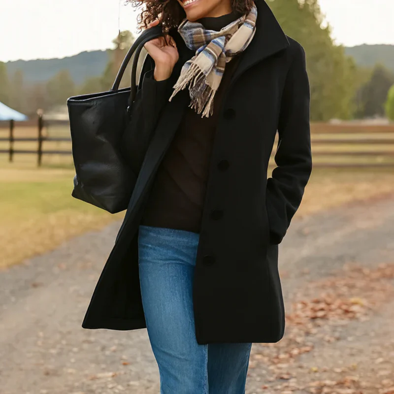 Antonia | Relaxed Button-Front Coat With Collar