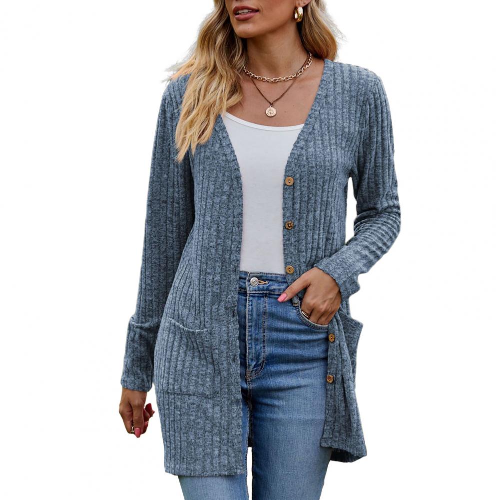 Tilly | Long Ribbed Cardigan With Pockets