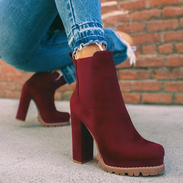 Philippa | Platform Ankle Boots With Block Heel