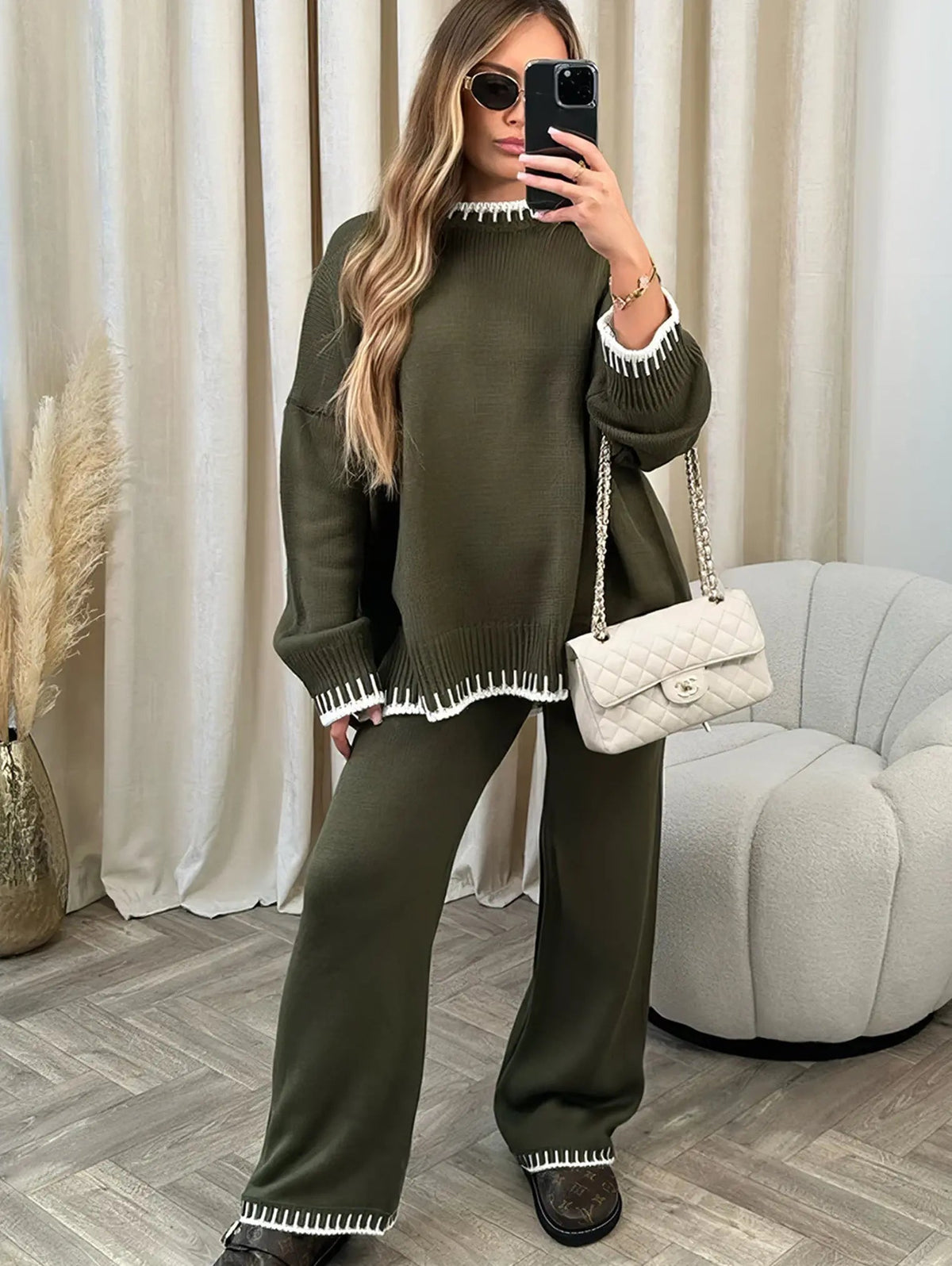 Carina | Oversized Knit Wide-Leg Lounge Set