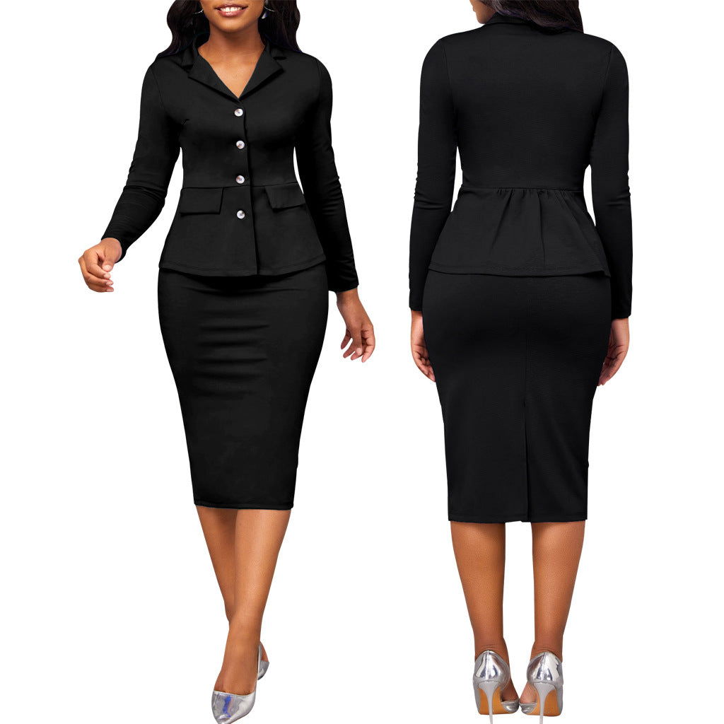 Caitlin | Collared Jacket And Pencil Skirt Set