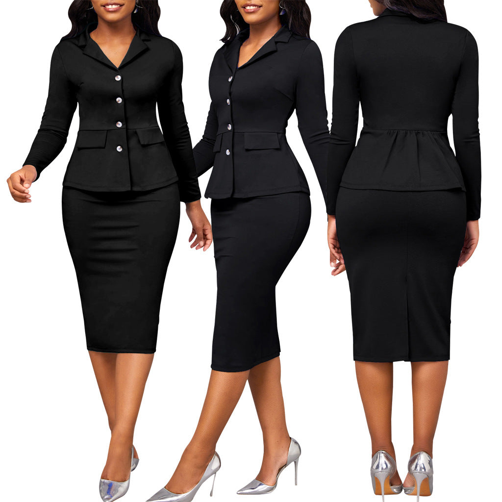 Caitlin | Collared Jacket And Pencil Skirt Set