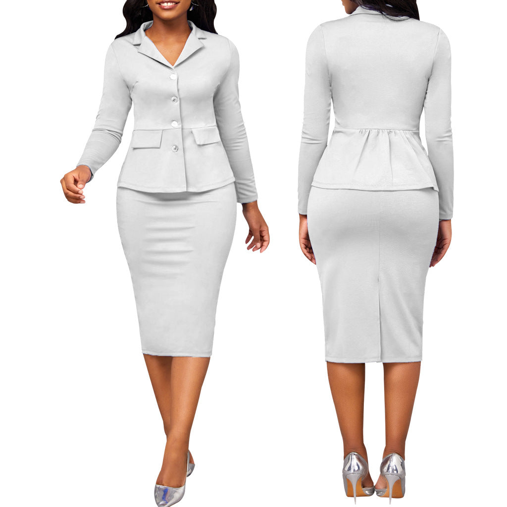 Caitlin | Collared Jacket And Pencil Skirt Set