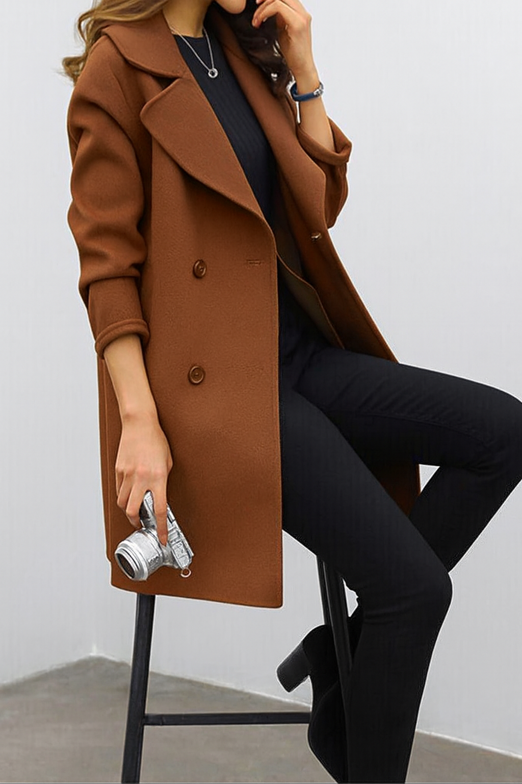 Florence | Double-Breasted Mid-Length Coat