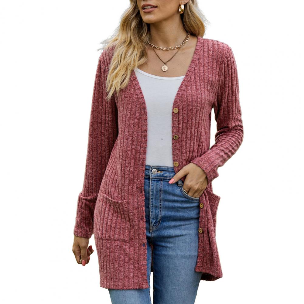 Tilly | Long Ribbed Cardigan With Pockets