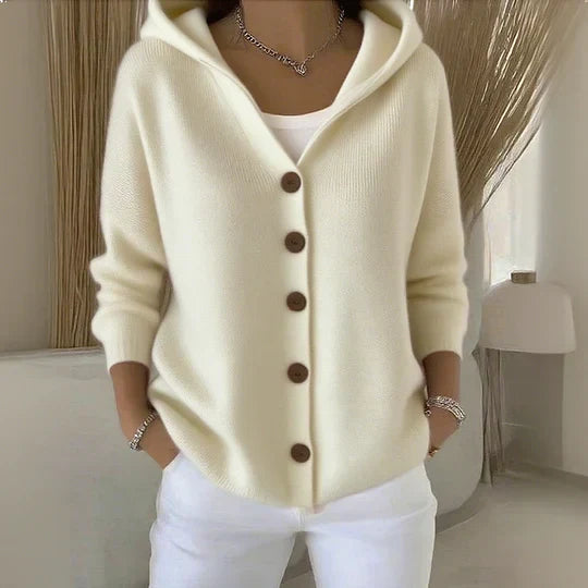May | Hooded Knit Cardigan With Pockets