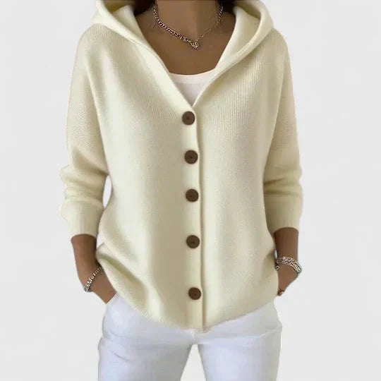 Eliana | Button-Up Hooded Knit Cardigan