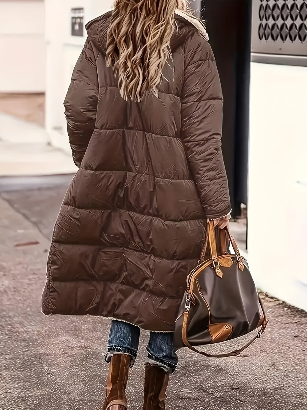 Dinah | Long Hooded Quilted Coat With Plush Lining