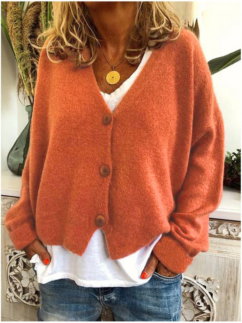 Gwen | Relaxed V-Neck Cardigan With Buttons