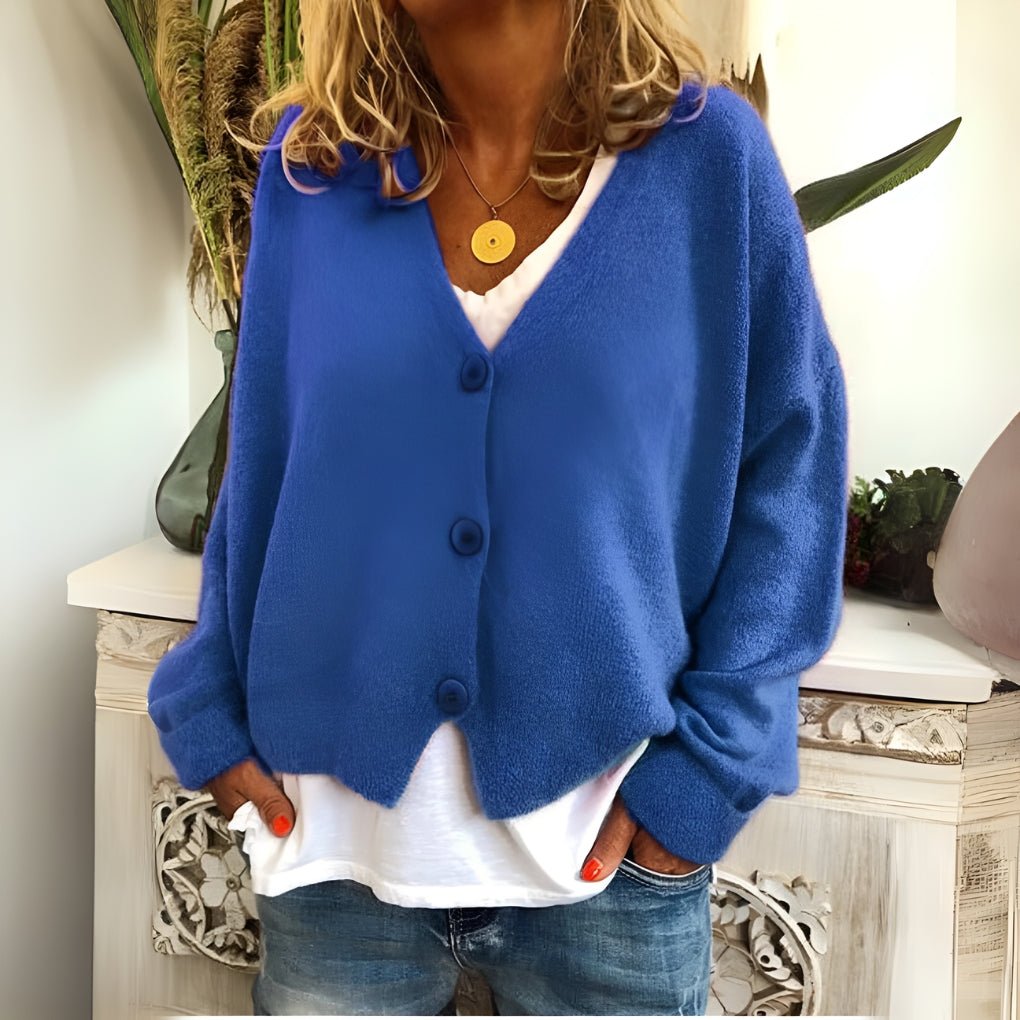 Alison | Soft V-Neck Knit Cardigan With Buttons