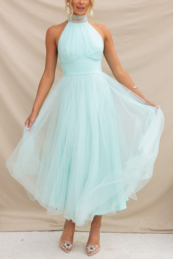 Scarlett | Tulle Halter A-Line Midi Dress