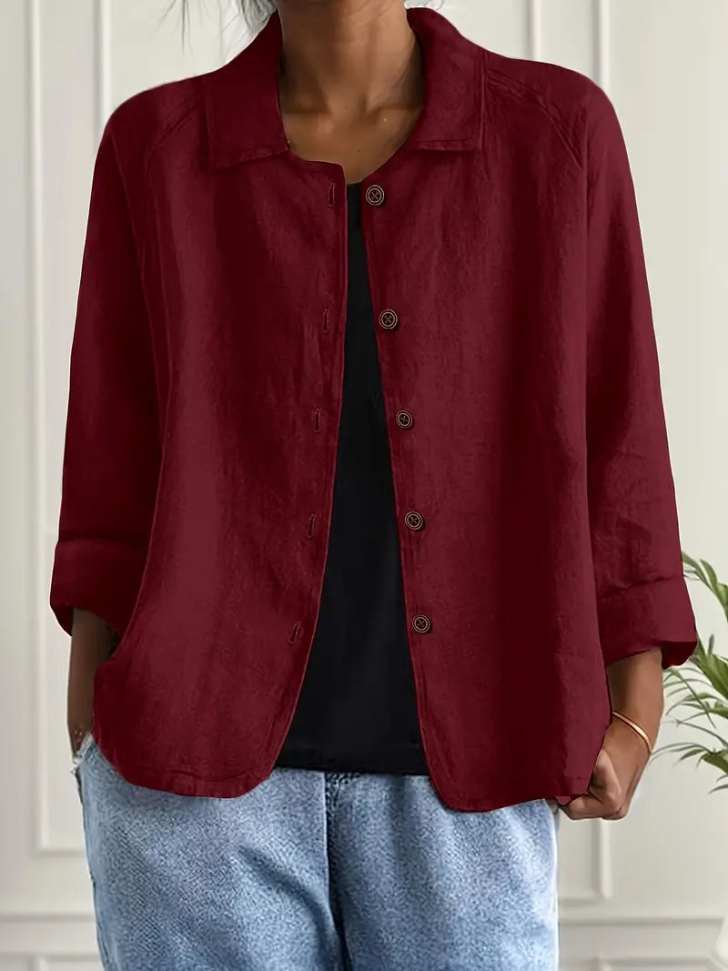 Cara | Cotton Button-Up Shirt Jacket
