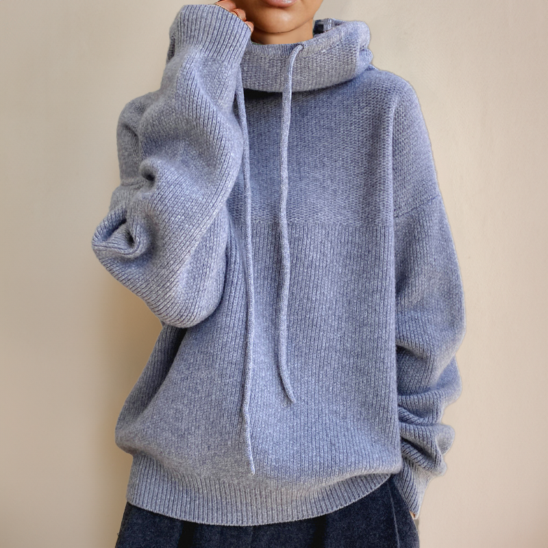 Ophelia | Knit Hoodie Sweater With Drawstring