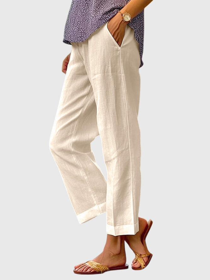 Adeline | Straight-Leg Pants With Decorative Stitching