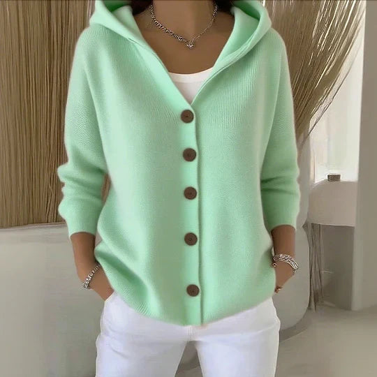 May | Hooded Knit Cardigan With Pockets