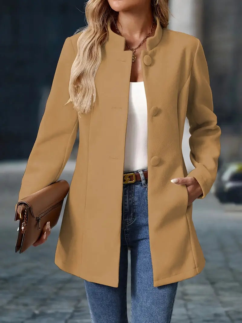 Bernadette | Tailored Longline Jacket With Stand Collar