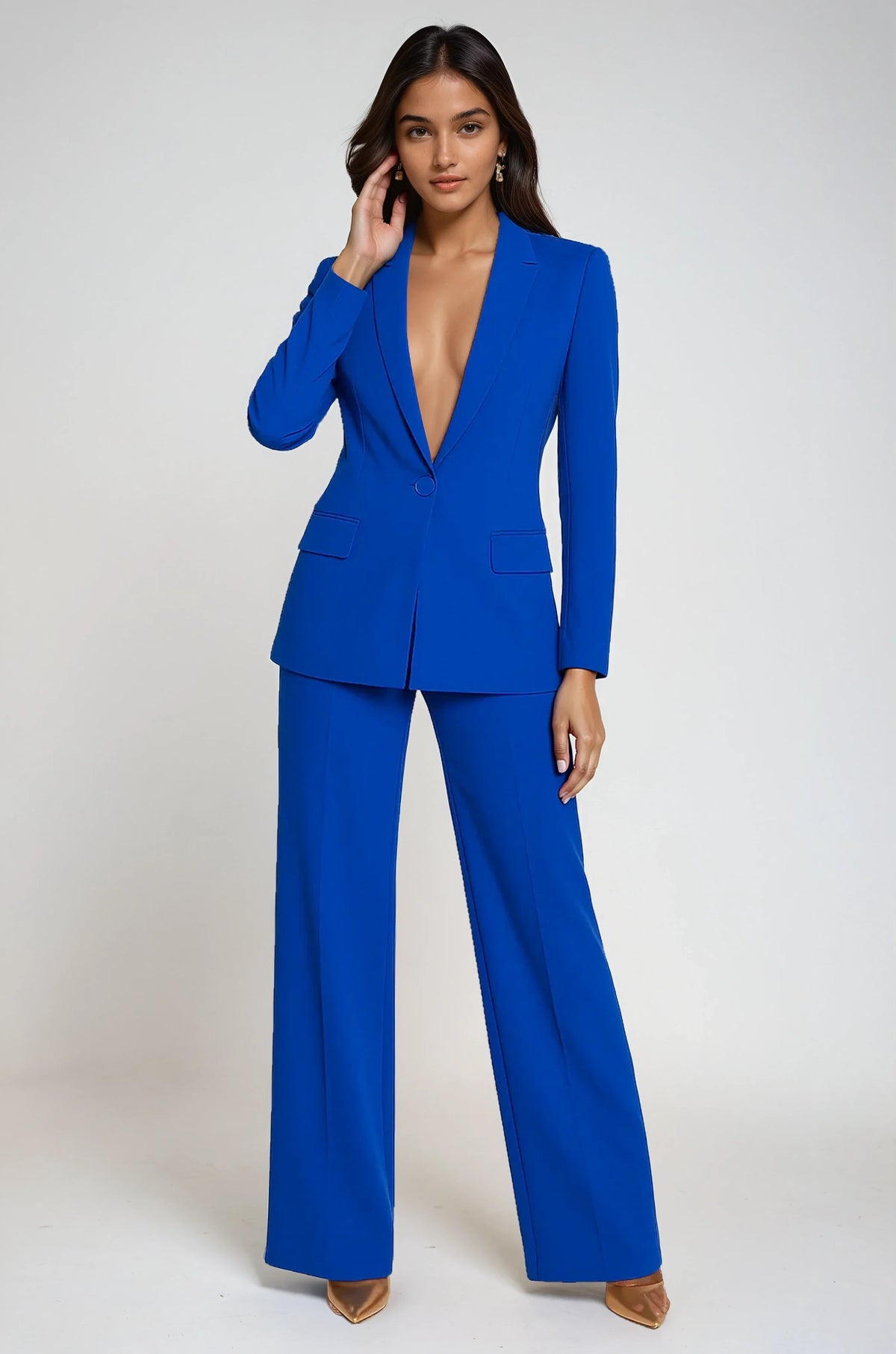 Rachel | Fitted Blazer And Wide-Leg Pants Set