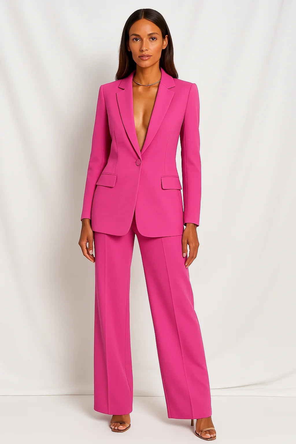 Rachel | Fitted Blazer And Wide-Leg Pants Set