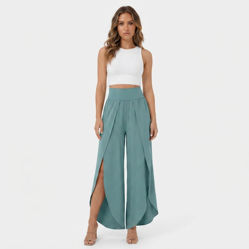 Esther | High-Waist Split Wide-Leg Pants